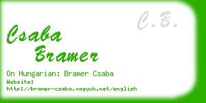 csaba bramer business card